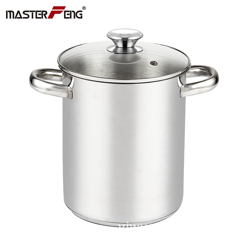 304不锈钢芦笋锅高锅加深复底韩式火鸡锅油炸锅意面汤锅出口