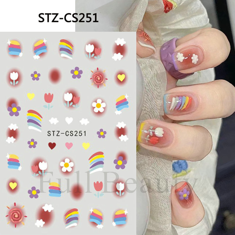 新しいネイルシールinsネット赤同型アニメドーパミン虹バックテープ爪シール卸売りnail|undefined