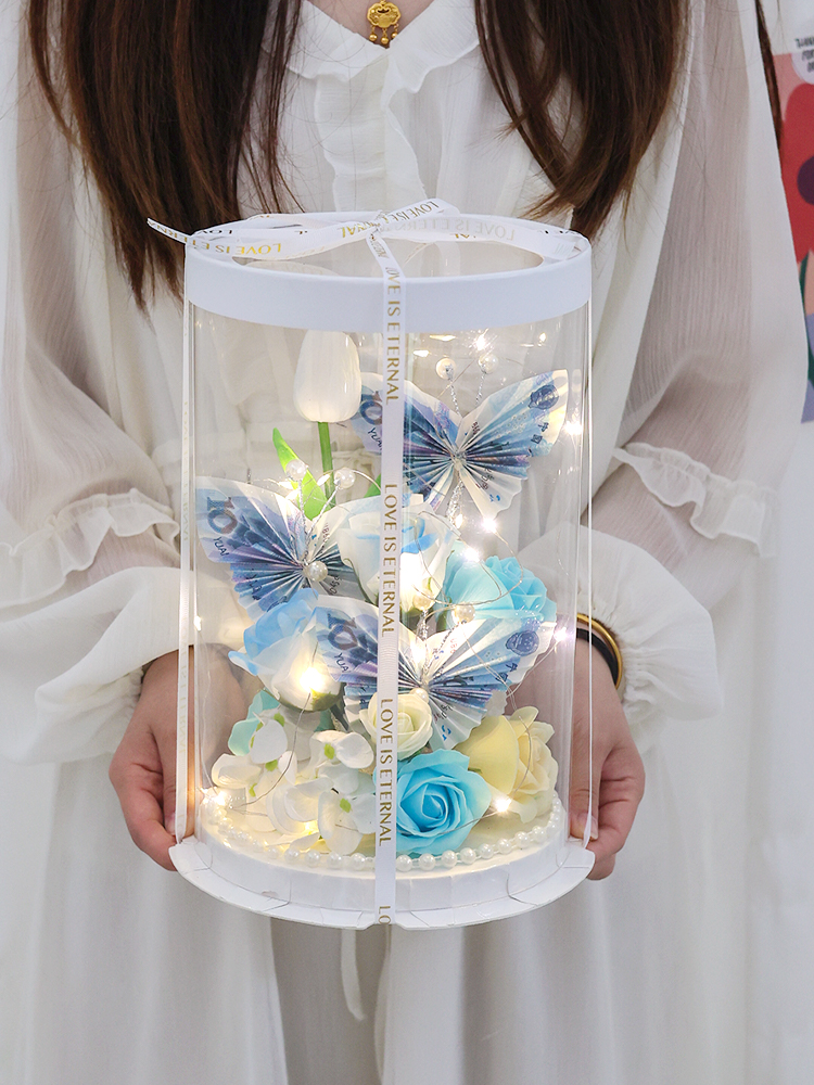 Festival Qixi creativo hecho a mano DIY mariposa flor caja de regalo material paquete floral rico regalo de cumpleaños novia al por mayor