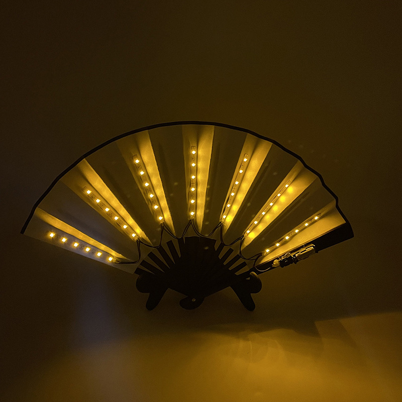 8-pulgadas luminoso ventilador luminoso colorido LED luminoso plegable ventilador bar discoteca fiesta escenario atmósfera props