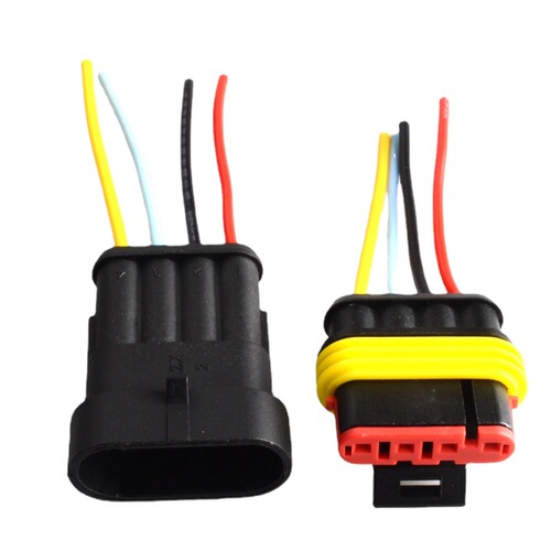 4P 1.5 series HID flame retardant automotive connector waterproof connector automotive connector plug with wire 7cm