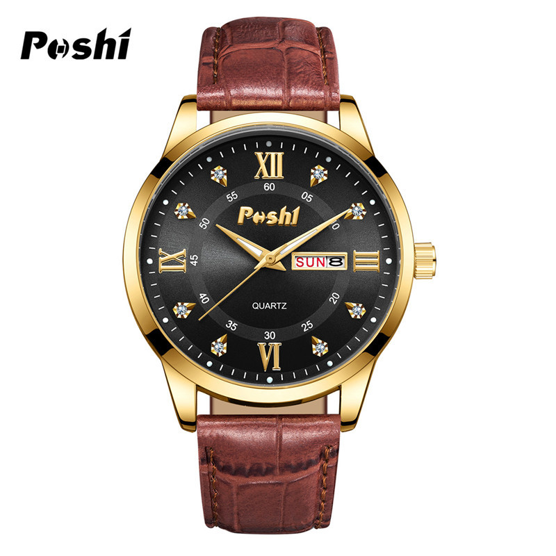 POSHI marca impermeable luminoso nuevo reloj de hombre correa de pareja reloj de cuarzo reloj de mujer de moda