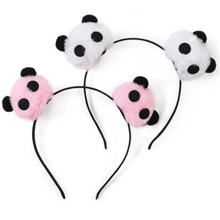 Cross-border girl festival decoration panda headband travel commemorative hair clip cartoon plush hairpin tightening hoop spring new style