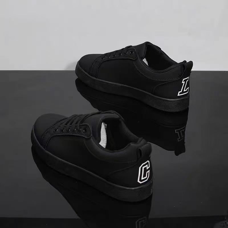 European Station Solid Color Canvas Breathable Summer Cl Red Sole Black Sneakers New Trendy Casual Shoes Personality Men