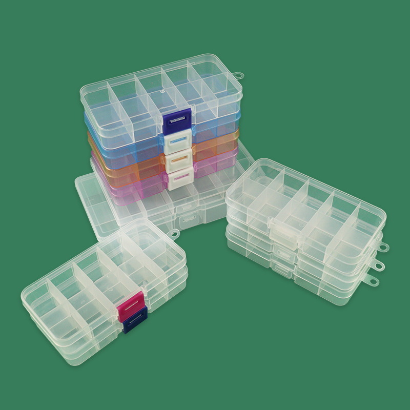 小号固定10格塑料收纳盒分类多格五金工具整理盒长方形PP零配件盒