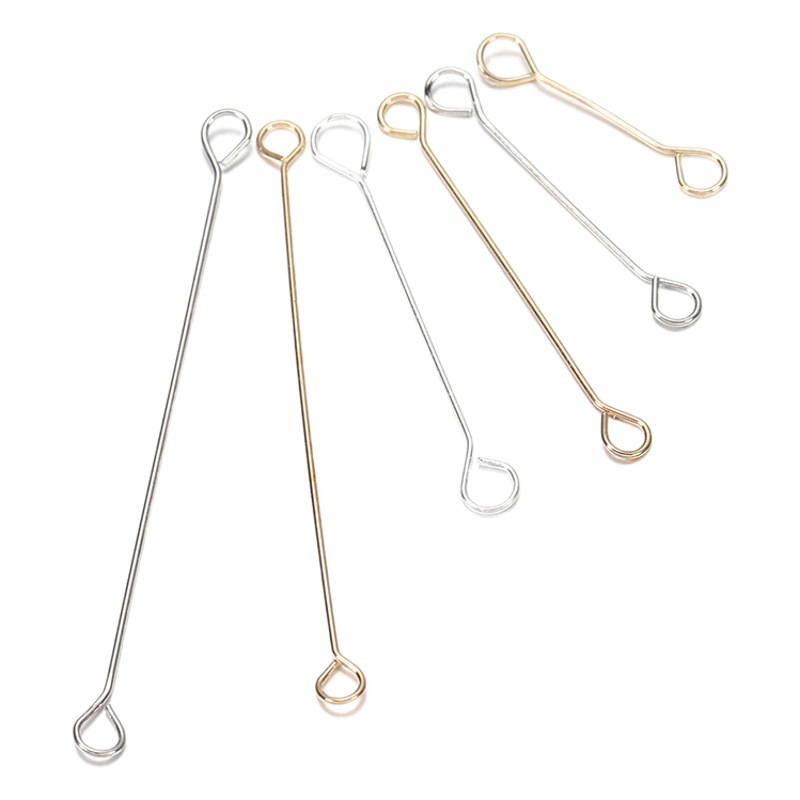 Pendientes de bricolaje accesorios de doble cabeza de nueve palabras aguja de hierro ultrafino de 9 palabras de doble agujero pendientes de biela material de la borla