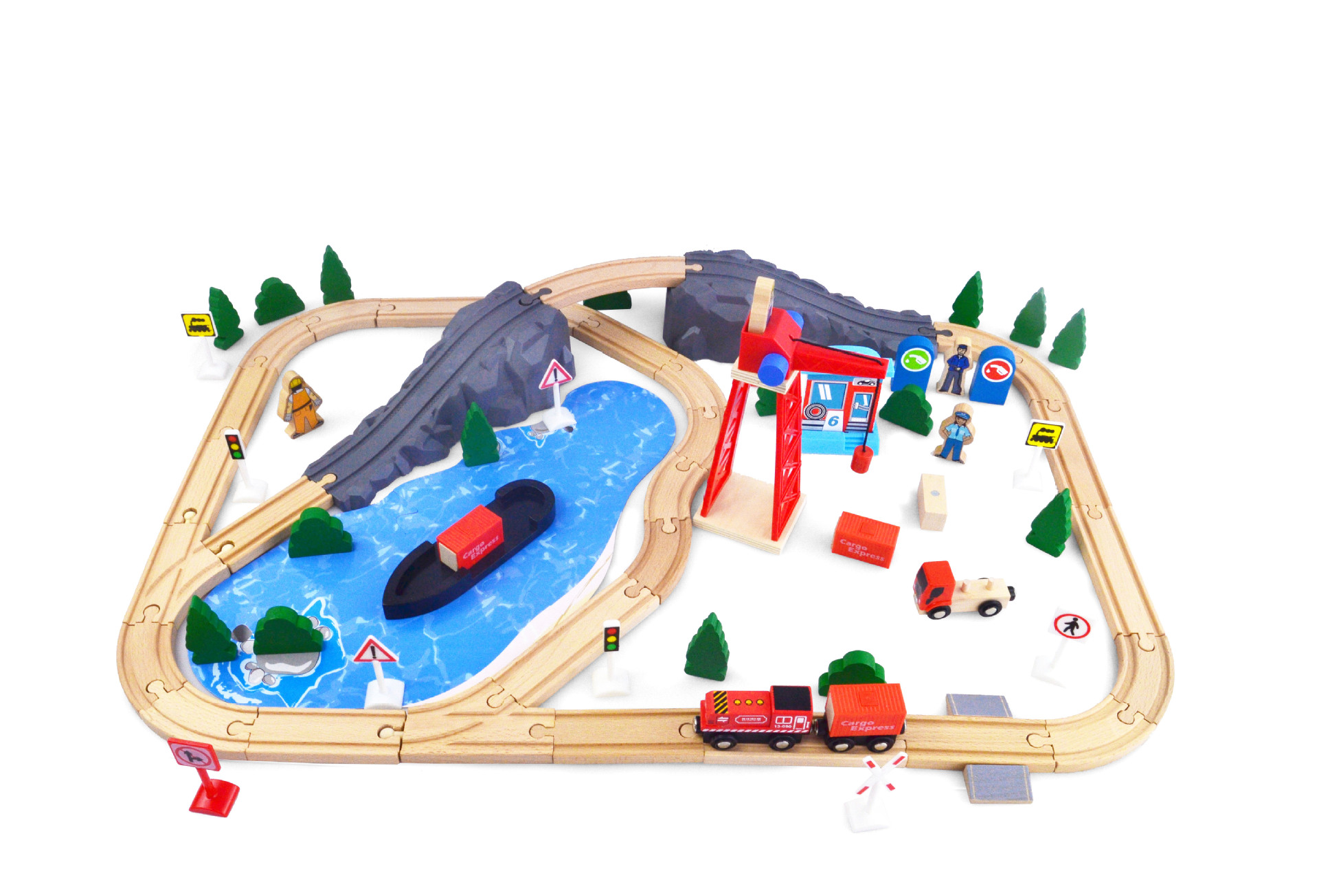 En nombre de la serie de ensamblaje de trenes eléctricos de pista de madera de Thomas transfronterizo, regalo de juguete de pista de escena compatible