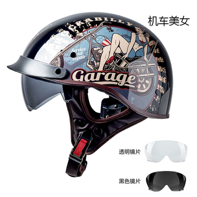 Motosiklet kaskı (dəbilqə) – Factory Direct Sale - rw015-black-biker-babe-black-lens-white-lens-m
