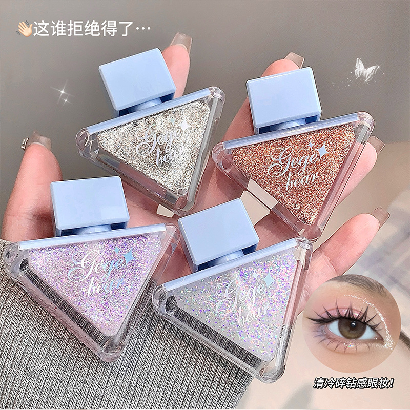 Gege bear Liuguang Liquid Sombra de ojos con brillo nacarado Resplandor facial Sombra de ojos de diamantes rotos Maquillaje al por mayor image 3