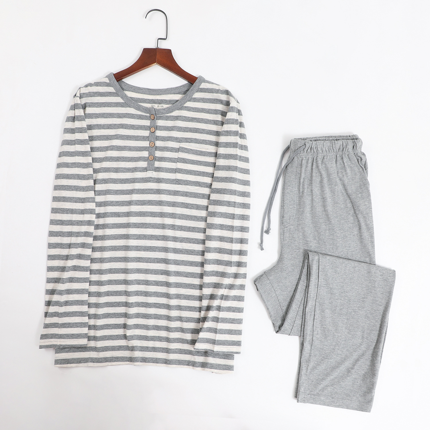 남자 와이드 스트라이프 그레이