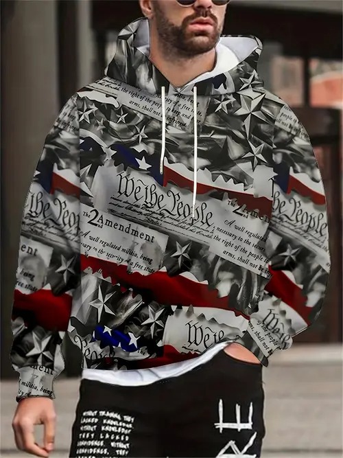 Transfronterizo 2025 nuevo estilo Amazon moda europea y americana casual patrón de estrella de cinco puntas suéter con capucha de manga larga MC15