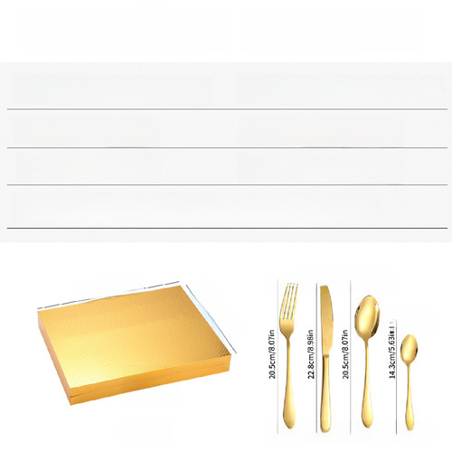 Cross-border Amazon stainless steel tableware set for Western cuisine, 24-piece gift box, gold knife, fork, and spoon set
