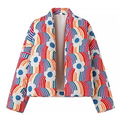 TAOP & ZA欧米風女装秋冬新作ゆるい花ファッションコットンジャケット長袖立襟綿服女性