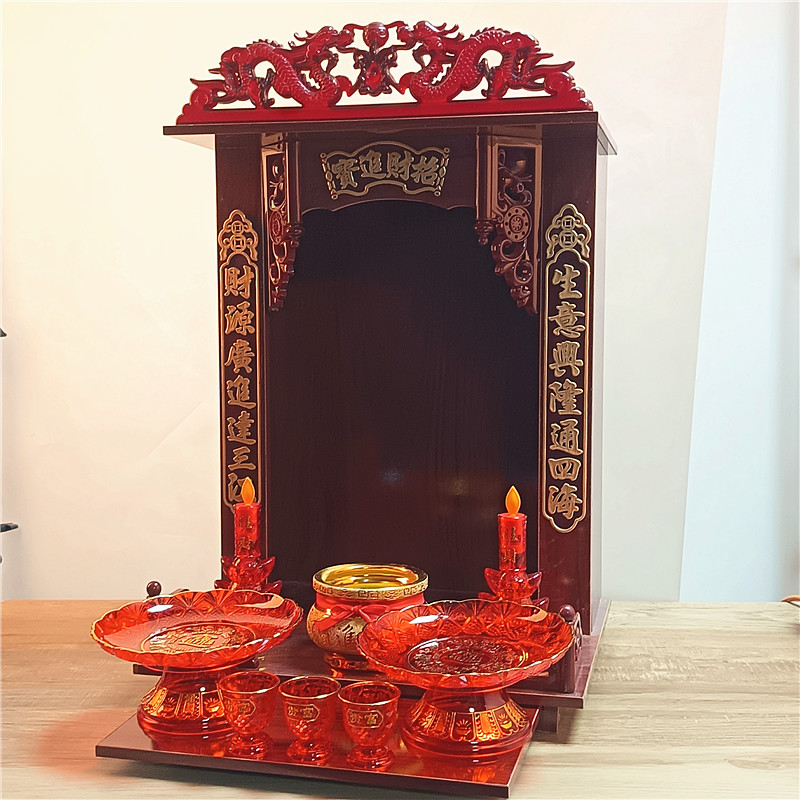 God of Wealth Altar Table Incense Case Buddha Assembly Altar Guan Gong Household Wall-Mounted Altar Shelf Altar Cabinet