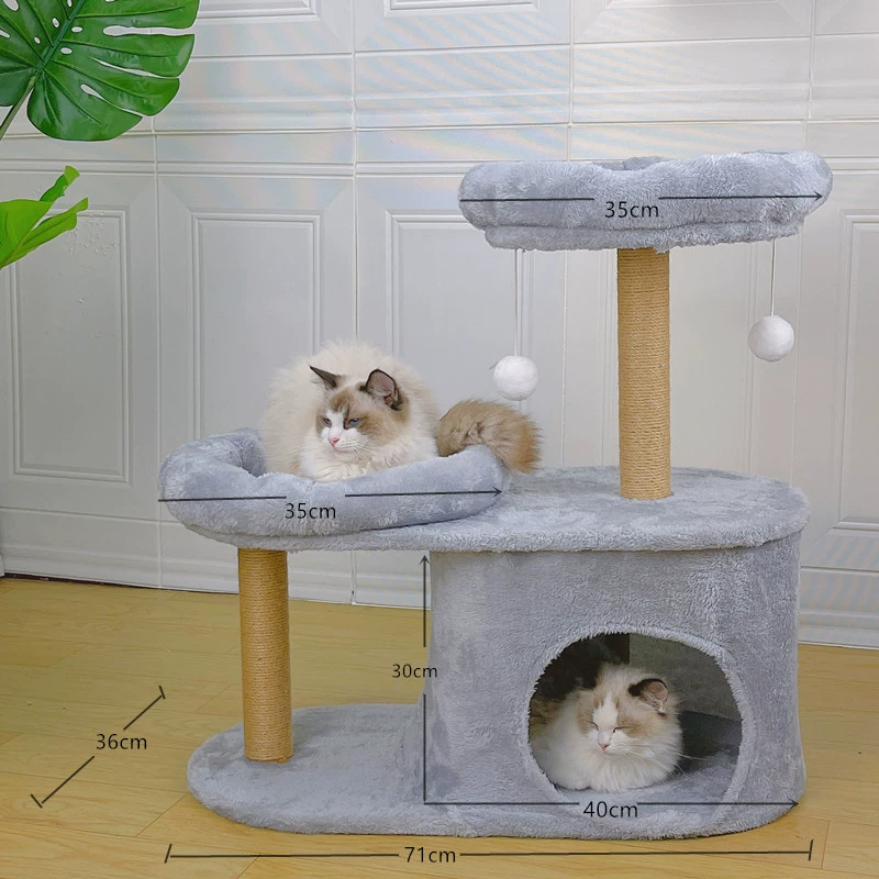 Cat climbing rack cat shelves cat nest Cat caught the upper and lower cat tree columns in the four seasons universal wear -resistant cat jumping platform cat house