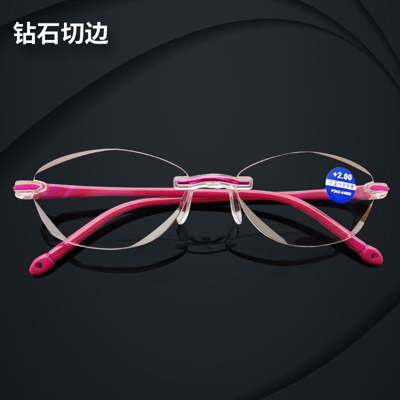 New High-Definition Edge Reading Glasses with Blue Light Protection, Frameless, Resin Lens, Bifocal Reading Glasses for Men and Women