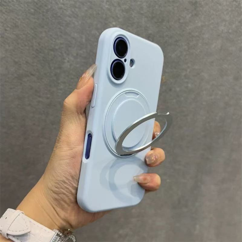 Soporte magnético 360 de color sólido simple para iPhone16ProMax/15 funda para teléfono móvil 13 Apple 14 cordón 16