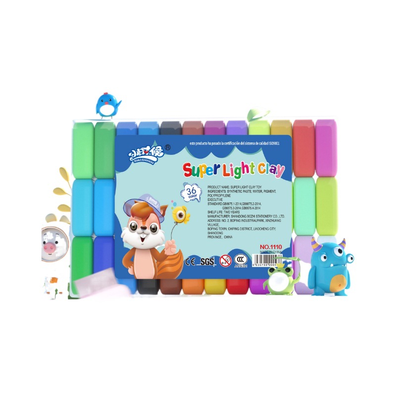 Juguetes de arcilla ultraligera hechos a mano para niños, arcilla de color, plaster de goma, espacio de barro, no mancha