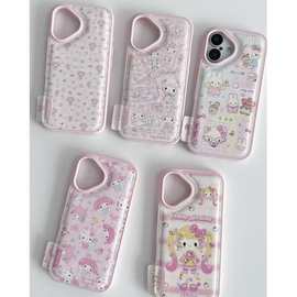 爆款可爱皮纹KT美乐蒂适用苹果17promax手机壳iPhone16卡通15韩14