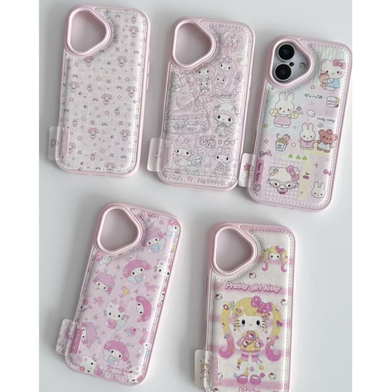 Popular Cute Leather Texture Kt Melody Suitable for Apple 17Promax Mobile Phone Case Iphone16 Cartoon 15 Korean 14