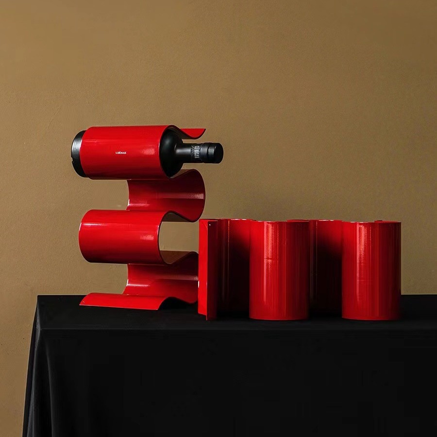 Komforech Storage Rack S-Shaped Wine Rack Nordic Home Display Bookshelf Decorative Ornaments Modern Minimalist