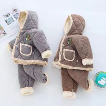 儿童睡衣冬季法兰绒三层夹棉加绒加厚款保暖珊瑚绒超厚家居服套装