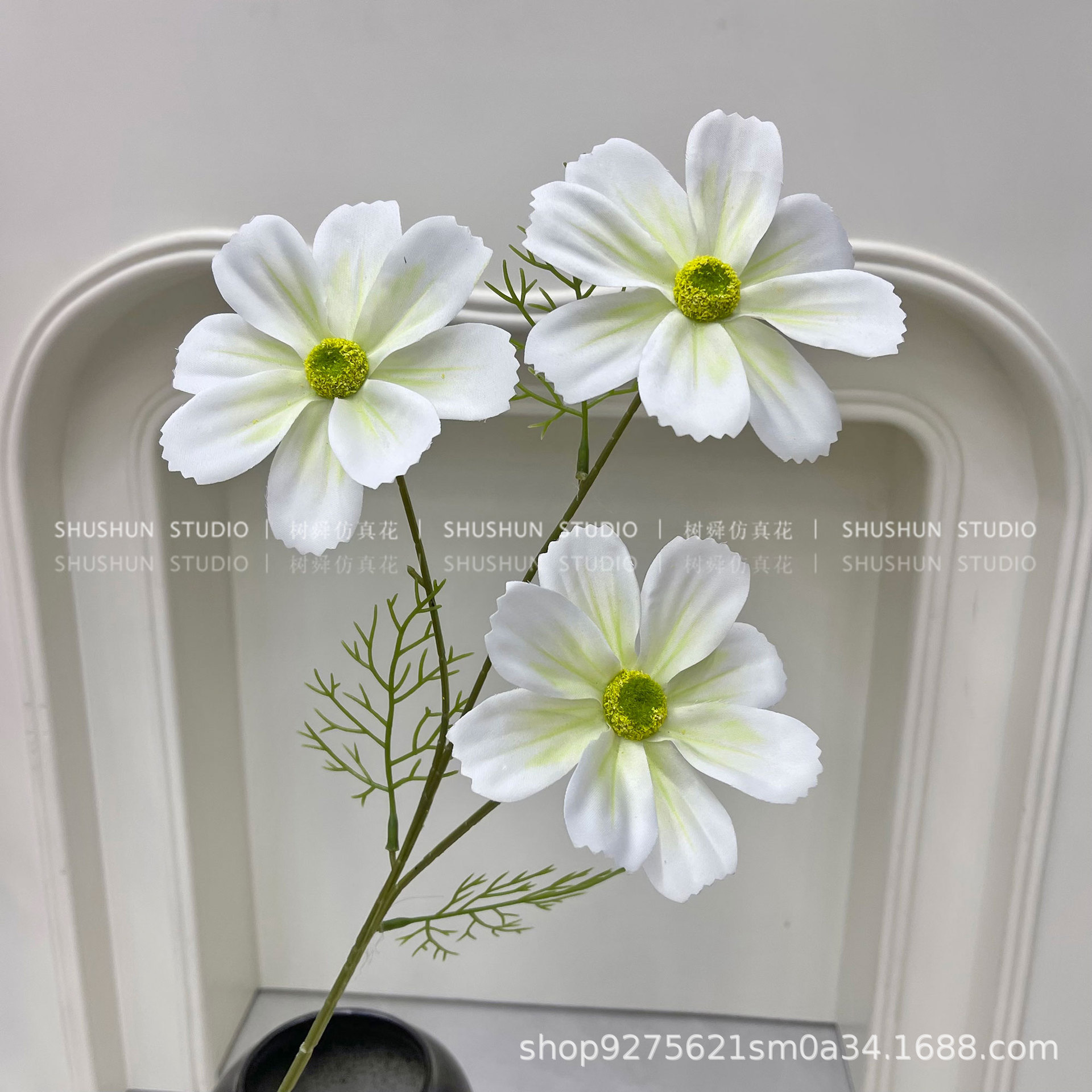 3 cabezas de flores Gesang-blanco
