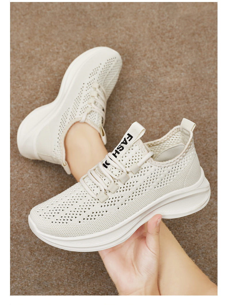 Women's Breathable Mesh Fashion Casual White Summer Versatile Sneakers Soft Sole Lightweight Running Shoes For Women_vogvips.com