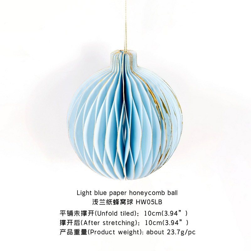 Decoración navideña Colgante de bola de panal Juego de 5 piezas Decoración de árbol de Navidad Papel Panal Decoración de árbol de Navidad Decoración de fiesta