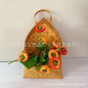Hanging Storage Basket for Kitchen Wall, Suitable for Storing Ginger and Garlic, Woven Basket Made of Rattan, Wood, or Bamboo