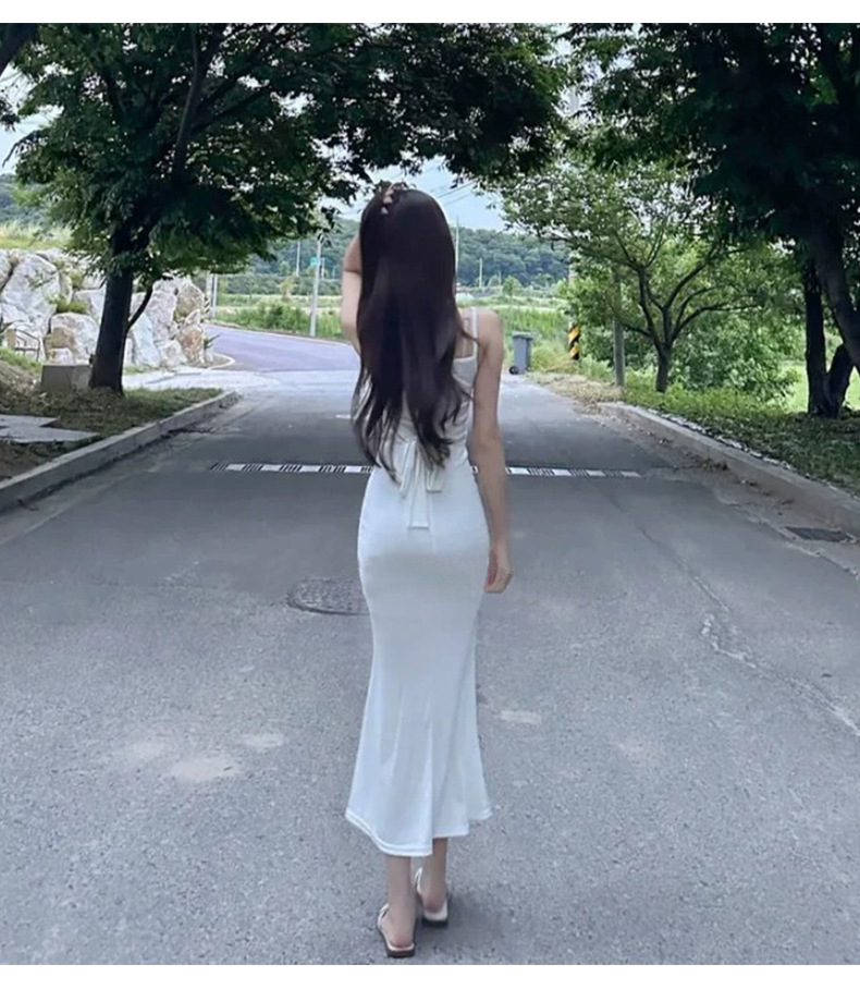 韩国东大门新款气质修身女人味性感系带收腰显身材吊带连衣裙女士详情16