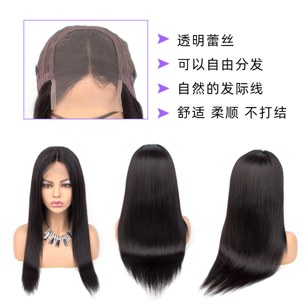 4x4 Lace Closure Wigs Human Hair Brazilian Straight Human Hair Wigs Lace Front Wigs Human Hair Natural Color(10-24 Inch)