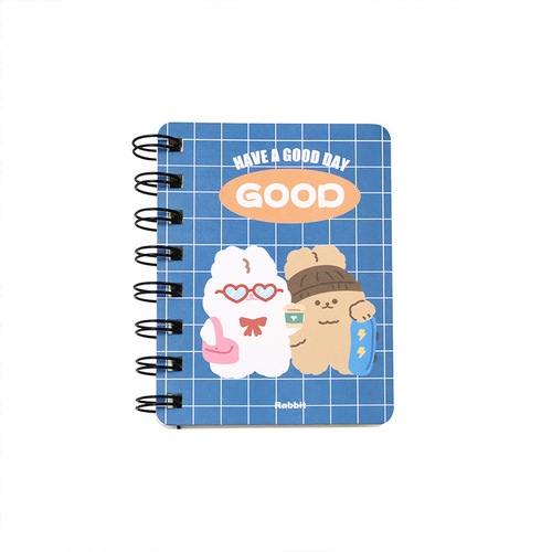 Cartoon roll-over coil notebook student notes A7 pocket notepad office study diary portable small notebook