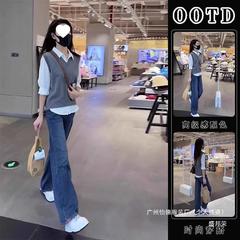 やせて見えるスーツの梨の形の小さい太った女性の体つきの韓劇の小さい背の1セットの女性の主人は秋の服の3セットを着ます。
