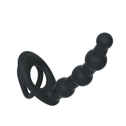 Sex toys for men and women, double-ring bead-locking semen ring, double-insertion back-court prostate massager, anal plug