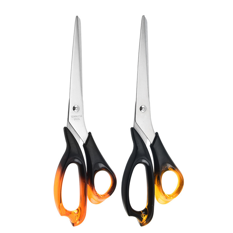 Acero inoxidable ámbar de dos colores tijeras de oficina multifuncional tijeras de corte tijeras de barbacoa domésticas comercio exterior al por mayor