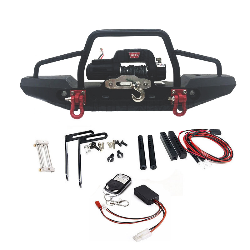 1/10 Simulation Climbing Remote Control Car SCX10 90046 TRX-4 Front Bumper with LED Lights and Winch