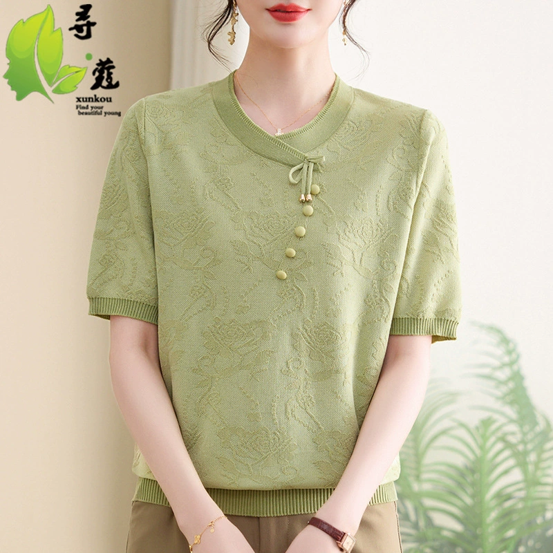 Новые женские тонкие рубашки модные свитера среднего и старшего возраста