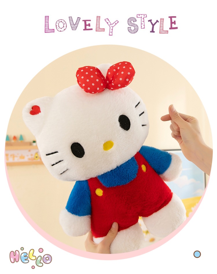 Hello Kitty plush toy KT cat with bow, large sleeping pillow doll