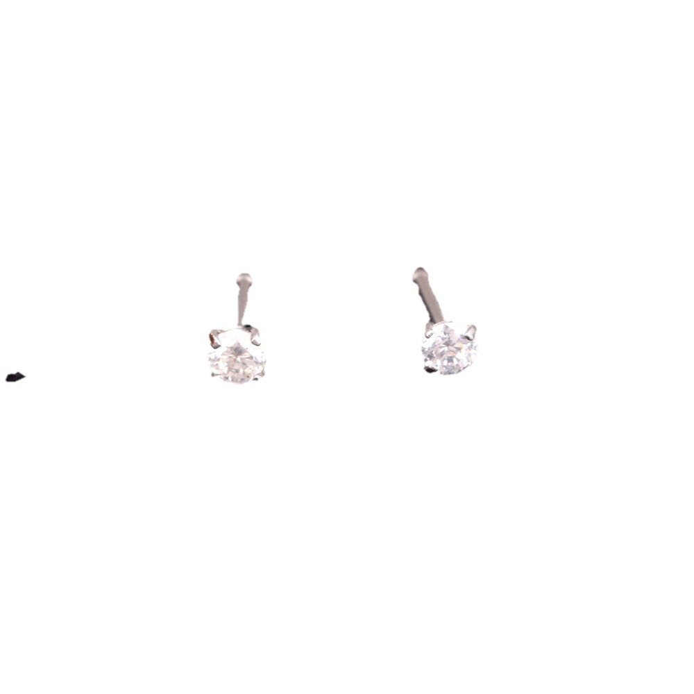 Cross-Border 1.5/2/2.5 Zircon Titanium Earrings Studs Nose Rings For Women Simple Stainless Steel Piercing_voghion.com