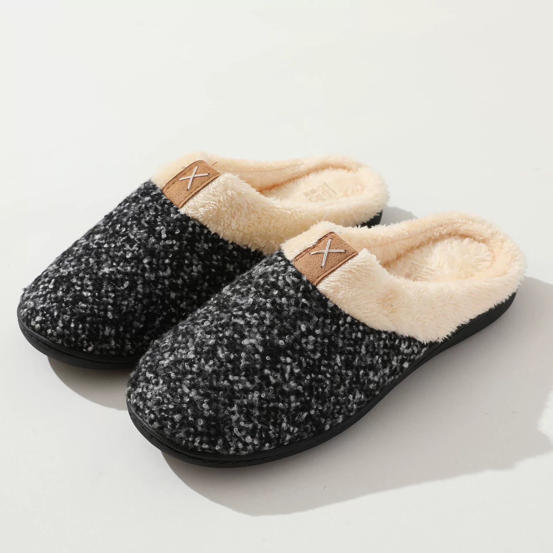 Трансграничная коммерсаж Amazon Мужская удобная память губка тапочки шерстяная имитация пушистая обувь на месте