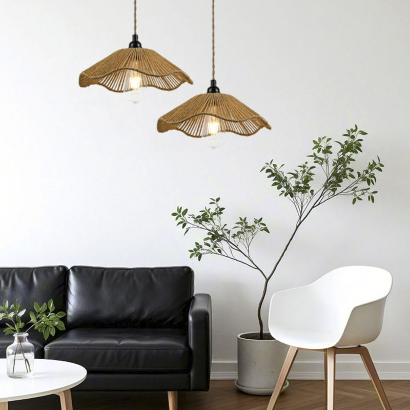 Sombrero de paja retro, candelabro, pantalla, casa de familia interior, restaurante de ollas calientes, sala de té de Wabifeng, sala de estudio, casa de familia, barra, decoración de lámparas