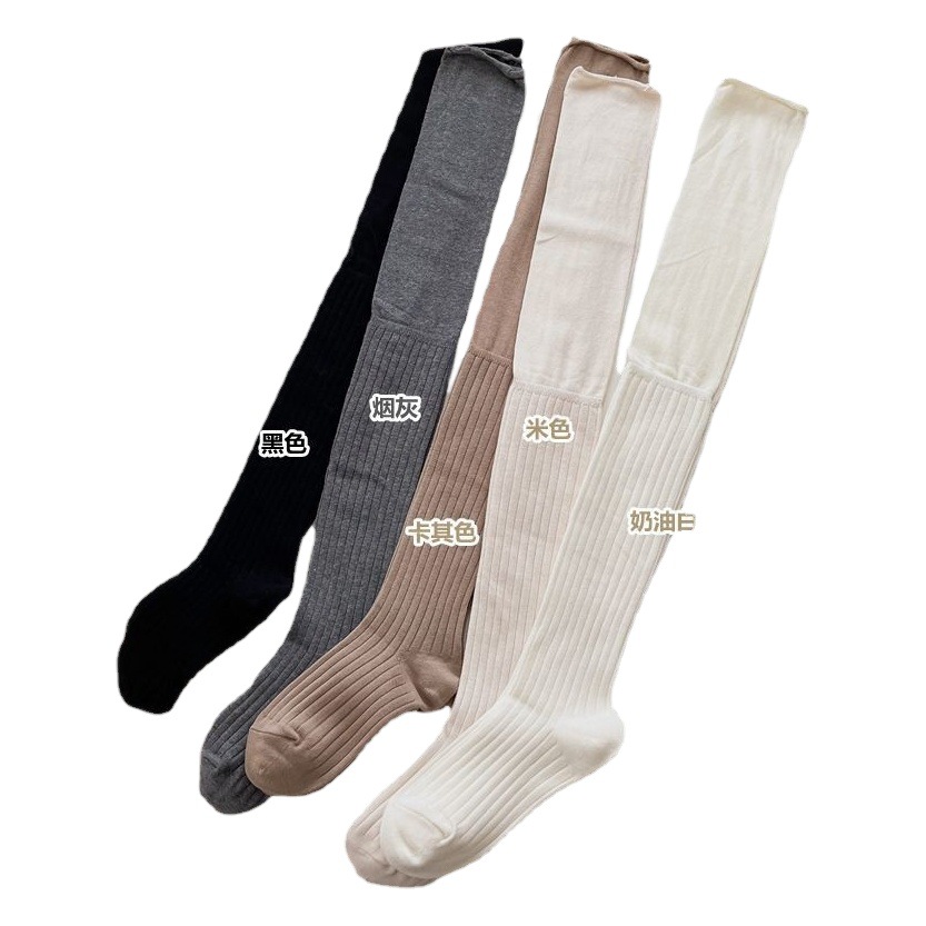 Calcetines sobre la rodilla medias hasta el muslo calcetines de pelo alto costura calcetines de muslo alargados otoño e invierno nuevas medias de color sólido