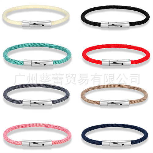 Hot-selling Stainless Steel Snaps Milan Rope Hand Rope Casual Men and Women Couple All-match Simple Bracelet for Son Father