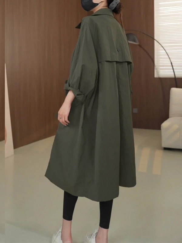 高级感气质时尚中长款风衣外套女2025秋季新款宽松休闲英伦风上衣|undefined