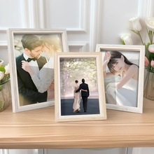 简约木色影楼7810寸相框摆台活动礼品美甲展创意木制