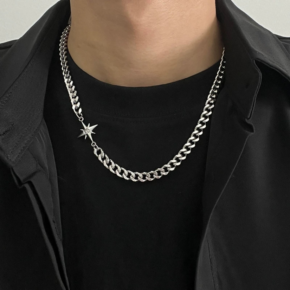 Hip-Hop Simple Style Asterism Titanium Steel Chain Unisex Chain Necklace Men Chain Necklaces display picture 1