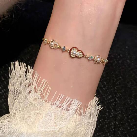[Sansheng Fulu] Golden Gourd Bracelet Light Luxury Temperament Advanced New Chinese Style National Style Bracelet 2025 New