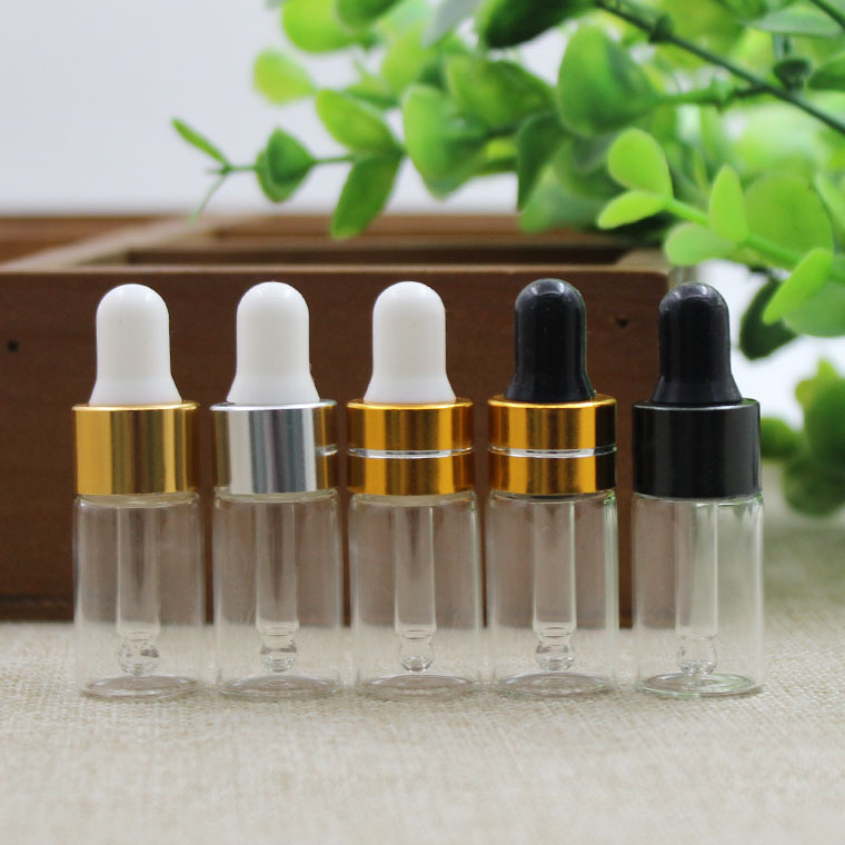 3ml厂家批发 透明精油瓶 金圈白胶头 滴管瓶 玻璃瓶小样瓶分装瓶