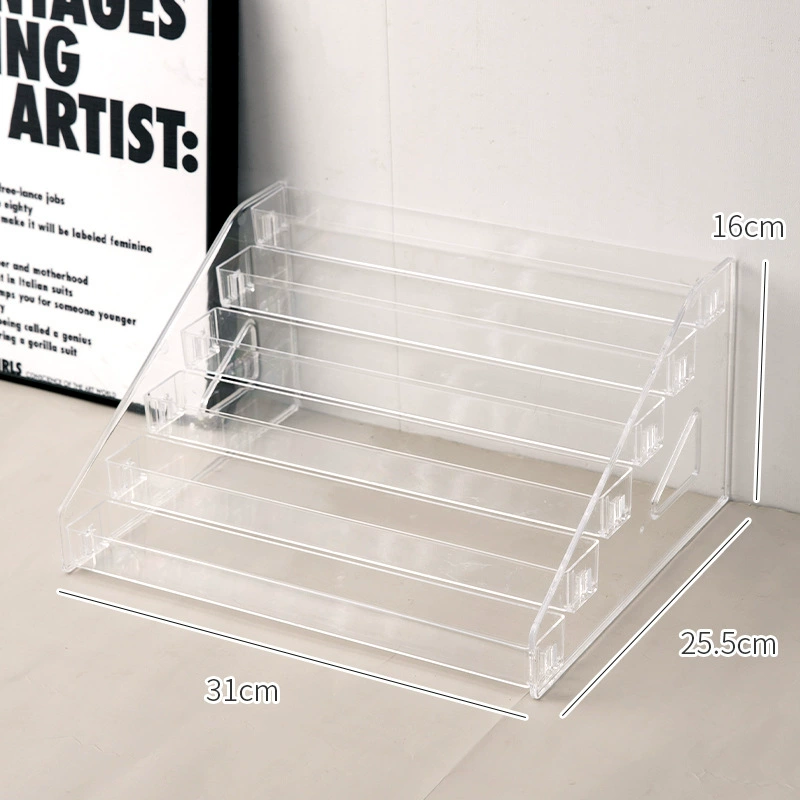 Desktop small card storage box large capacity transparent layered shelf 唧 唧